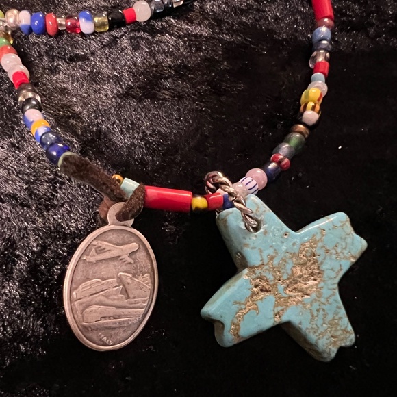 Curated Jewelry Set #9 - St. Christopher Necklace, Earrings (multicolor, silver) - Picture 3 of 7